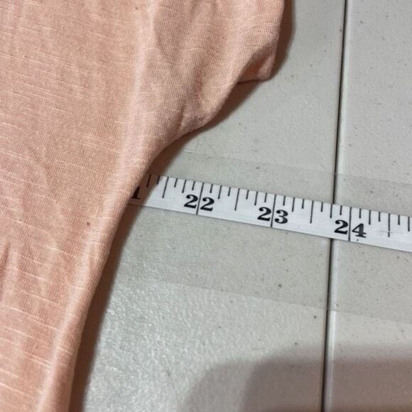 Lane Bryant‎ Women's Ruched Sleeve Stretch Crew Neck Top Peach Size 18/20 - Picture 7 of 9